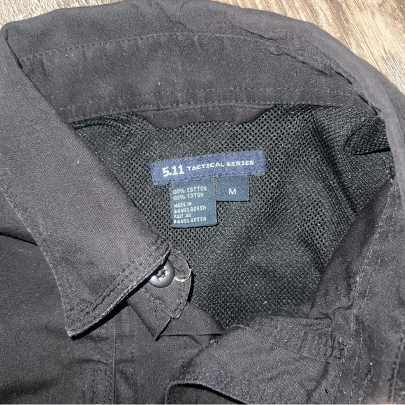 511 Tactical Shirt / Mens Medium-Vented Button Down Utility Short Sleeve~ Black - Picture 5 of 7